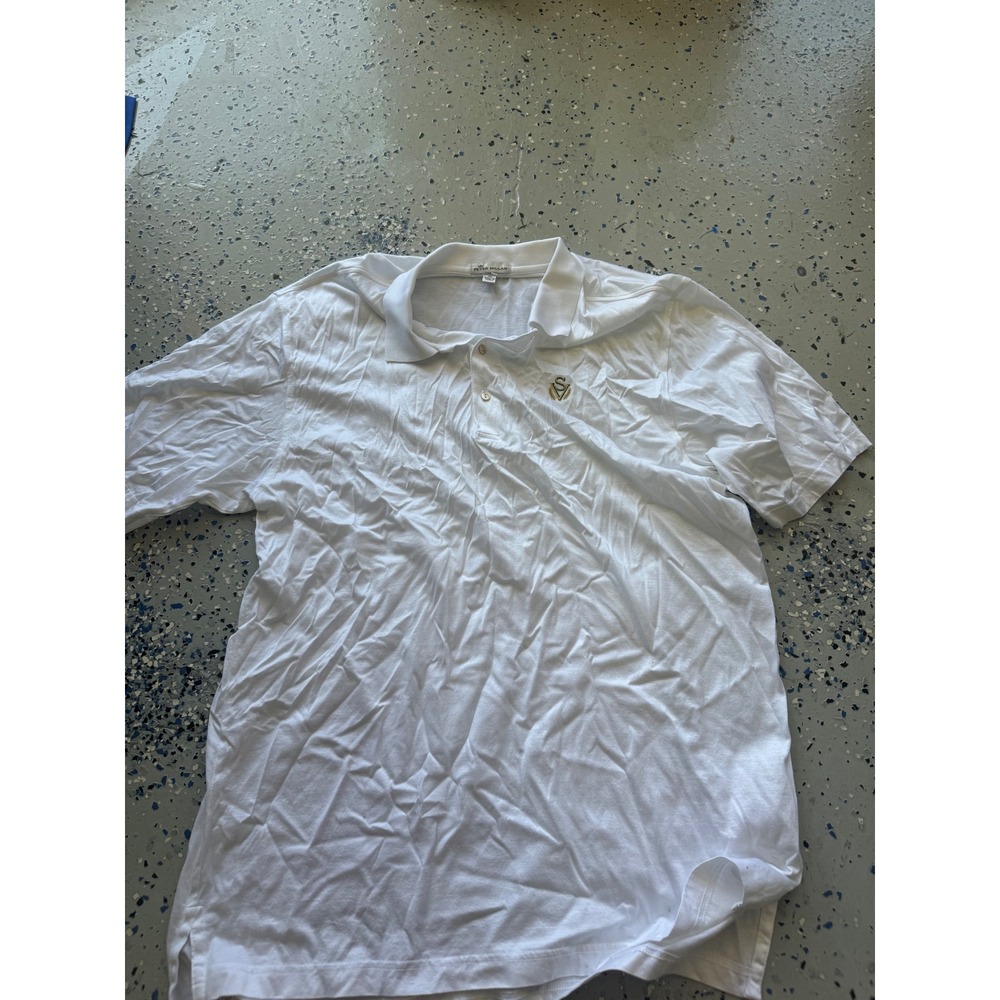 Peter Millar XL White Polo Shirt Cotton Golf Casual Short Sleeve Logo